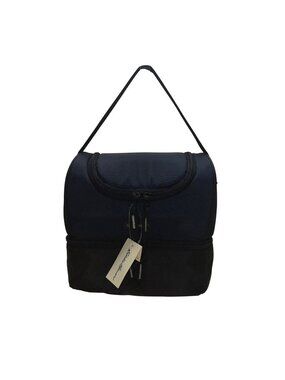 Eddie Bauer Navy & Black Lunch Bucket Bag Insulated Zipper Compartments One Size